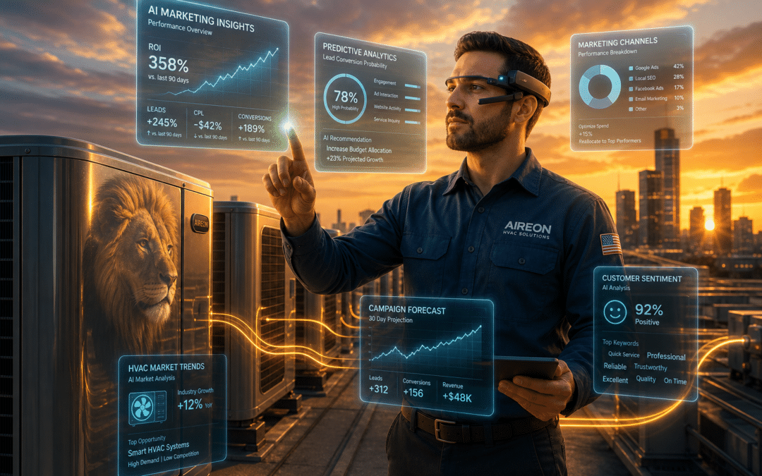 Futuristic data analytics interface for HVAC marketing
