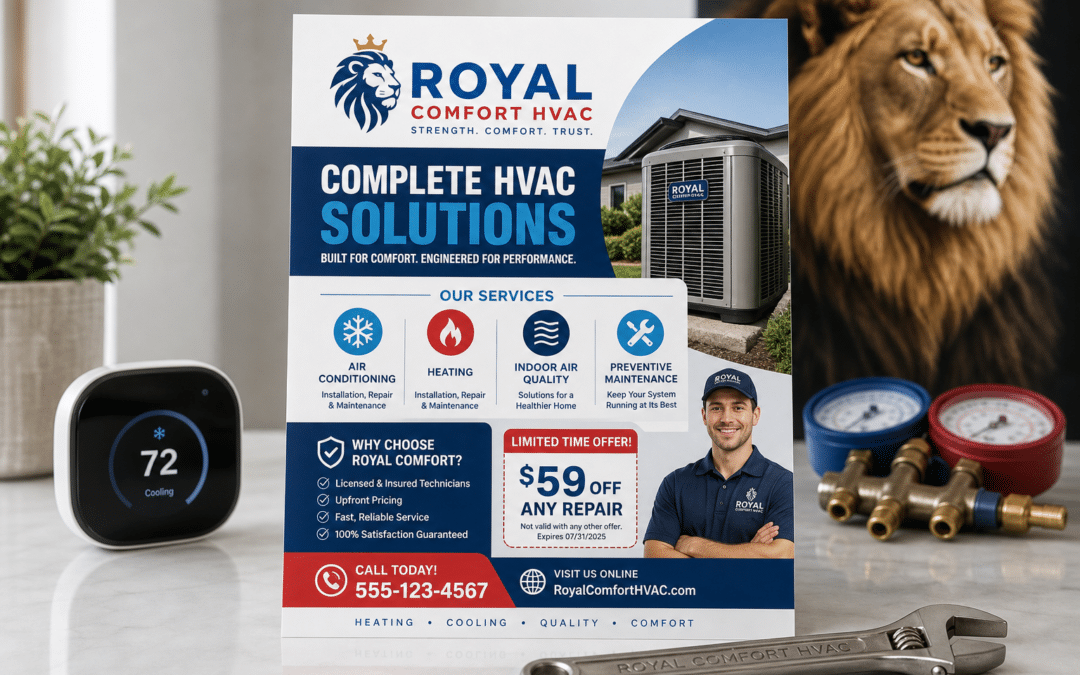 High-impact flyer design for HVAC print marketing
