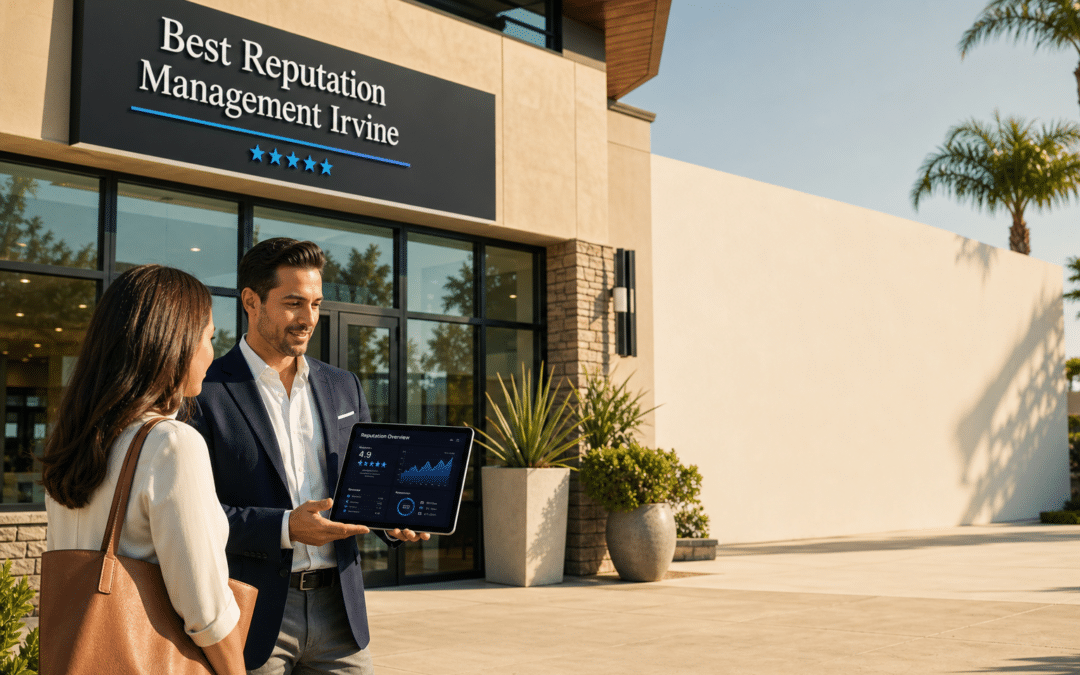 Best reputation management in Irvine, CA with marketing team analyzing online reviews and data