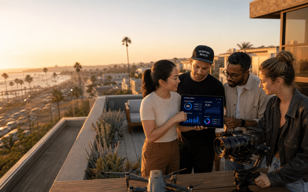 Professional video creation setup in Newport Beach CA showcasing AI-driven marketing production
